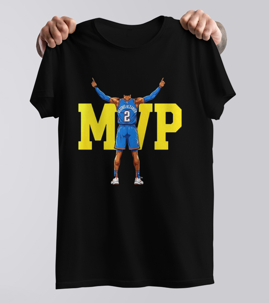 MVP Back 2 Back Shai Gilgeous Alexander Oklahoma City Thunder Basketball Player Blue Jersey Number 2 T-Shirt