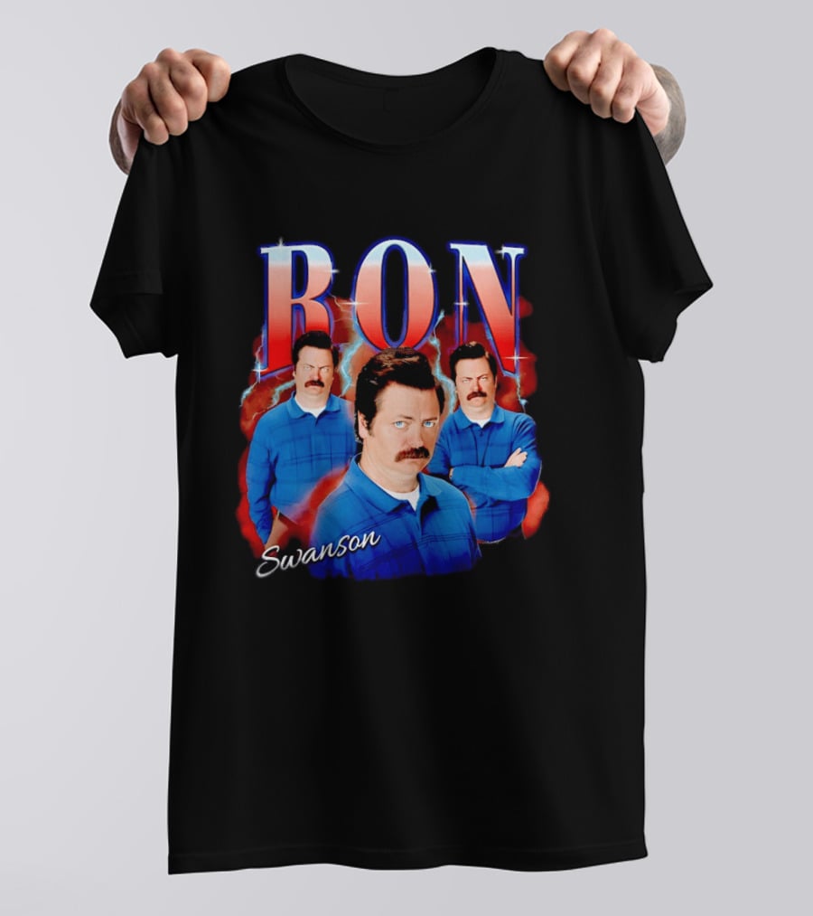 Ron Swanson Triple Image Humor T-Shirt