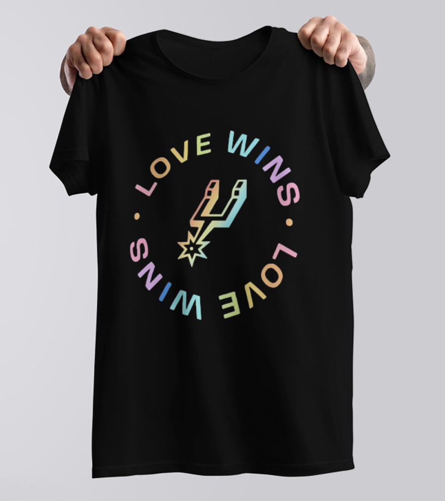 San Antonio Spurs Love Wins Neon Basketball T-Shirt