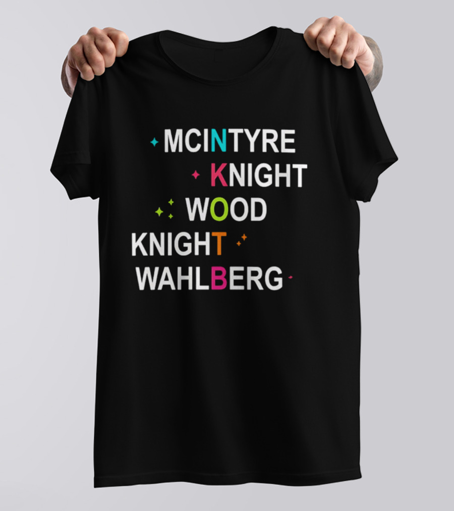 NKOTB McIntyre Knight Wood Wahlberg Colorful T-Shirt