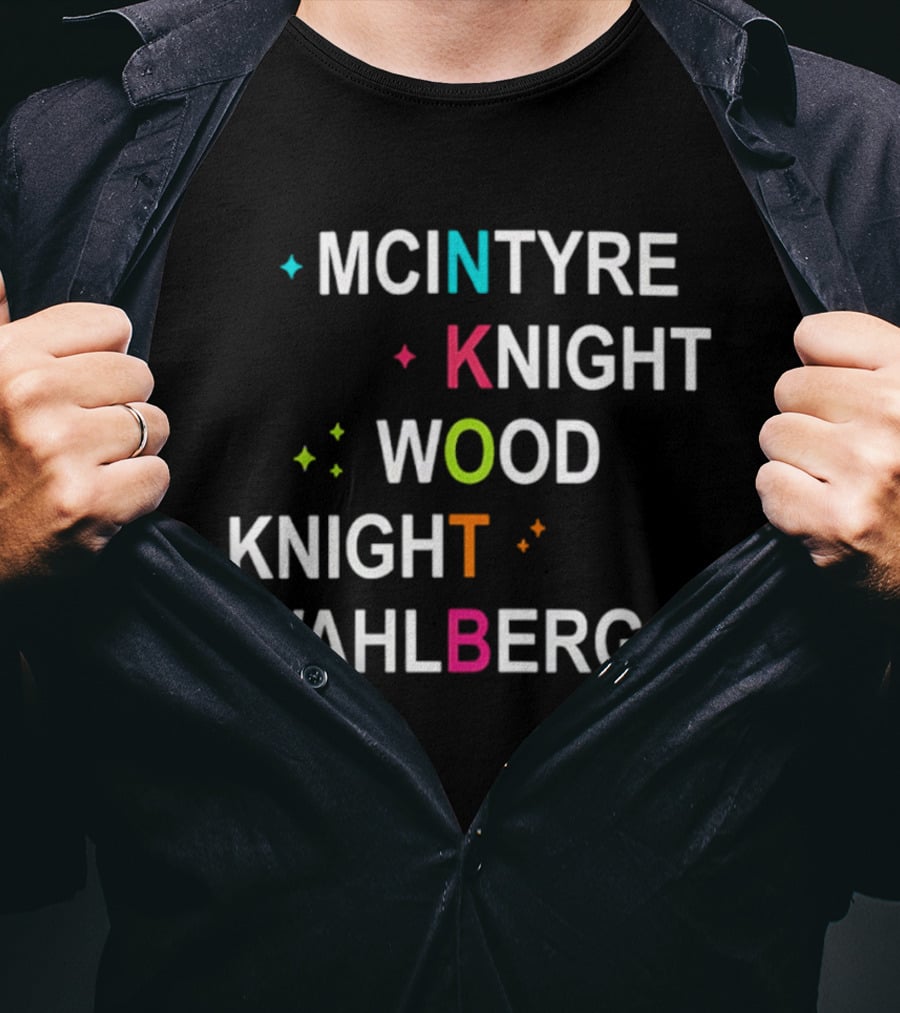 NKOTB McIntyre Knight Wood Wahlberg Colorful T-Shirt
