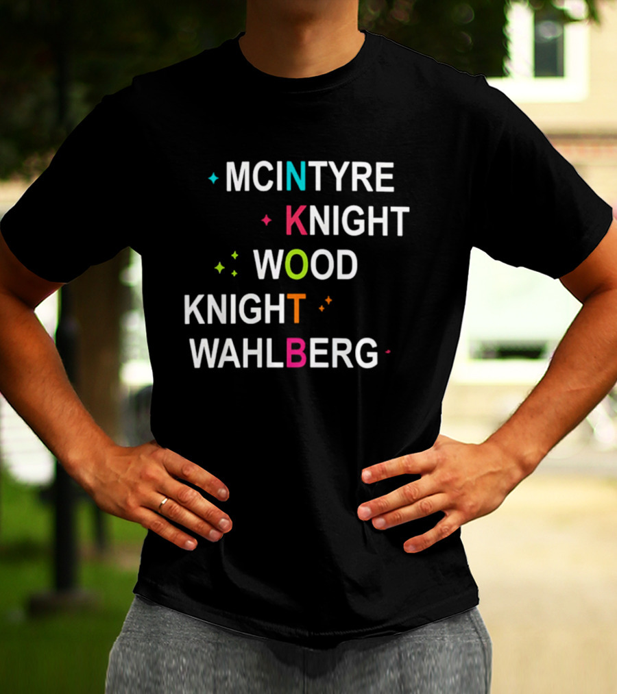 NKOTB McIntyre Knight Wood Wahlberg Colorful T-Shirt