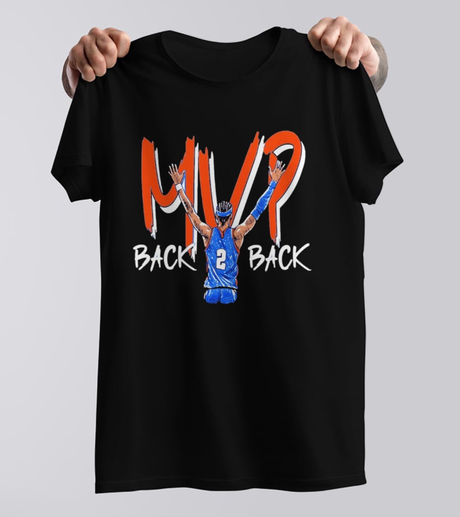 Shai Gilgeous Alexander OKC Thunder Back 2 Back NBA MVP 2026 Drip T-Shirt