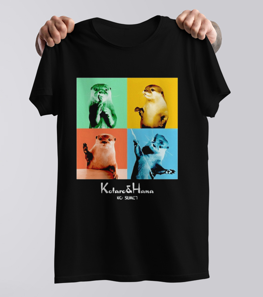 Kotaro And Hana Otters Pop Art Kotsumet T-Shirt