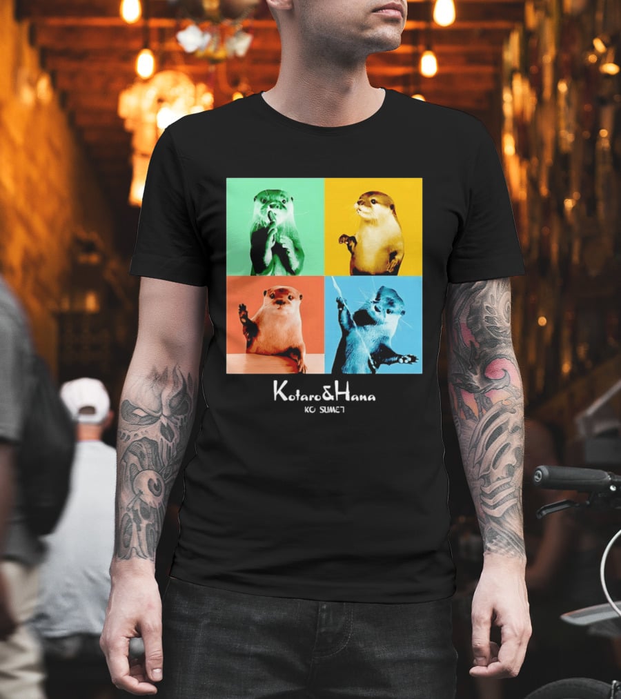 Kotaro And Hana Otters Pop Art Kotsumet T-Shirt