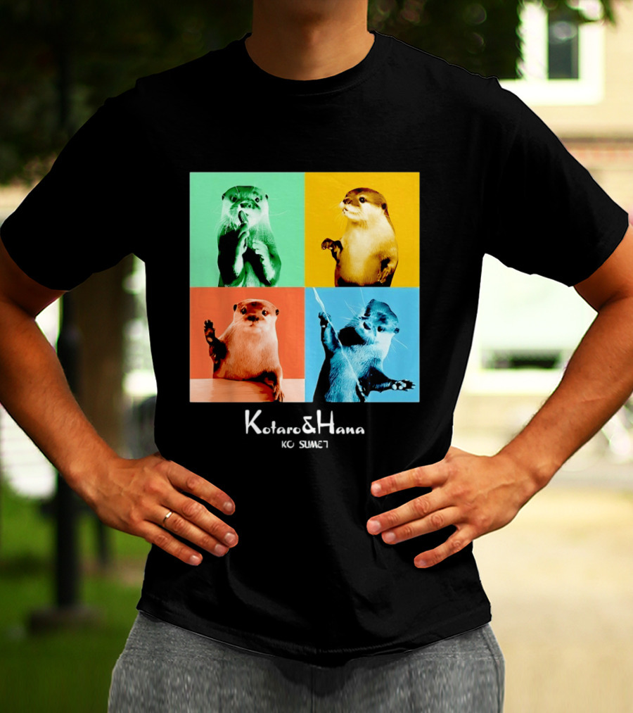 Kotaro And Hana Otters Pop Art Kotsumet T-Shirt