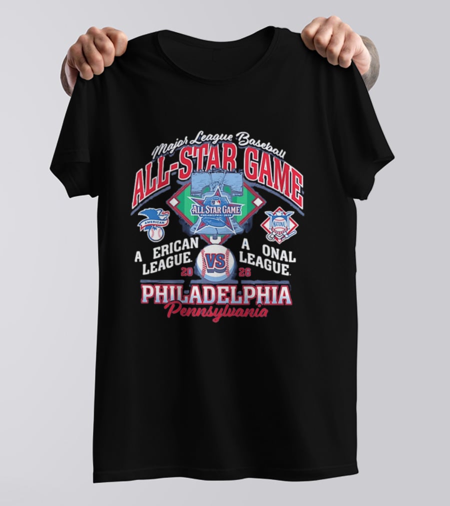 Major League Baseball 2026 All Star Game Philadelphia Pennsylvania American Vs National League T-Shirt