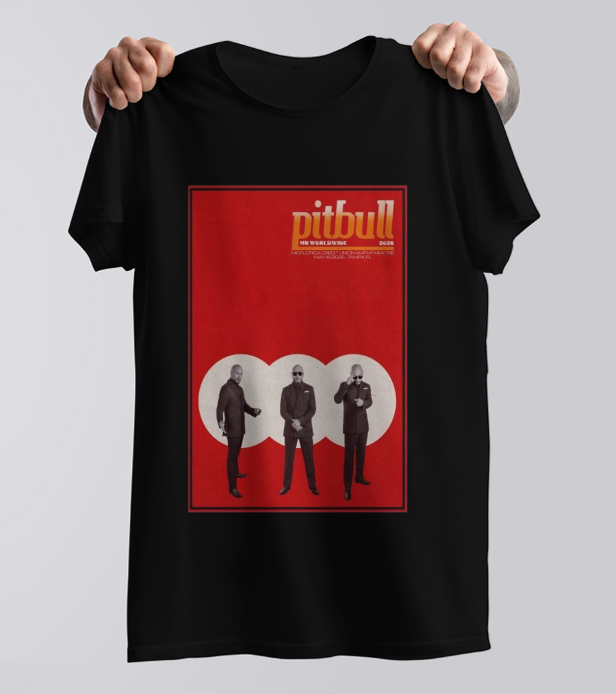 Pitbull Mr. Worldwide 2026 Midflorida Credit Union Amphitheatre May 16 Tampa FL T-Shirt