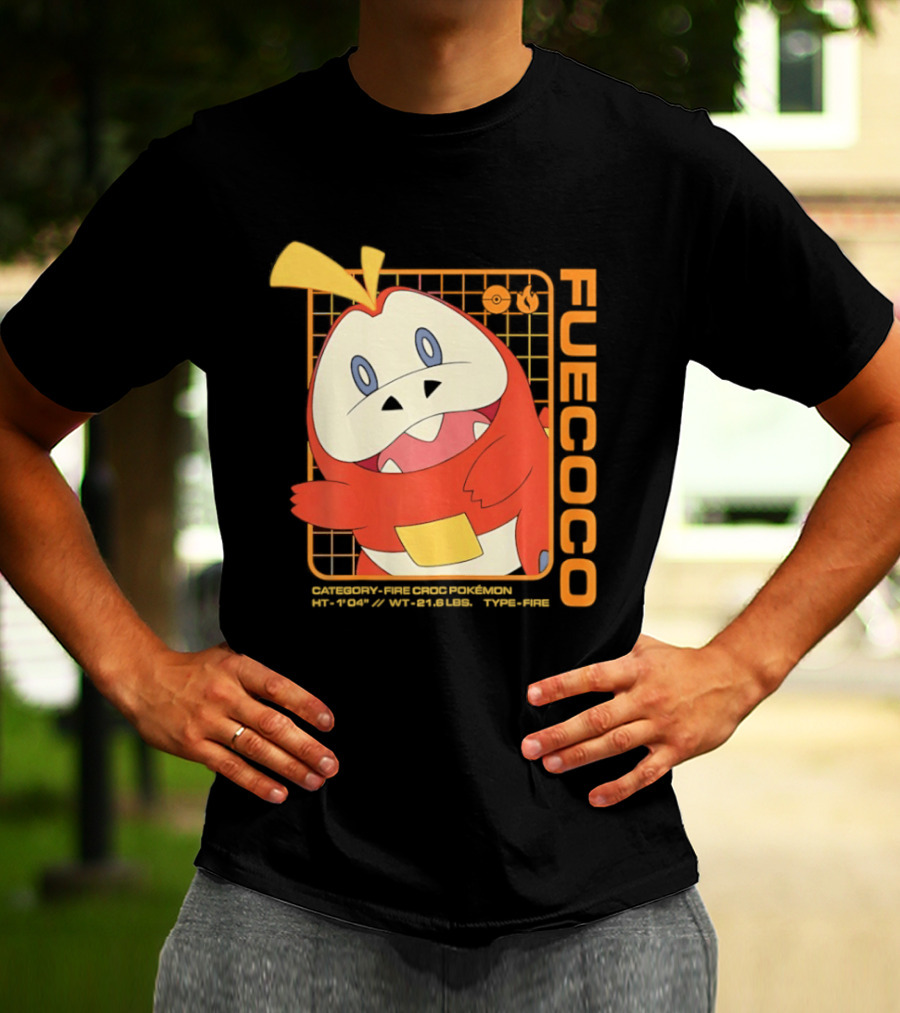 Fuecoco Fire Croc Pokémon Character Art Kanto Region T-Shirt