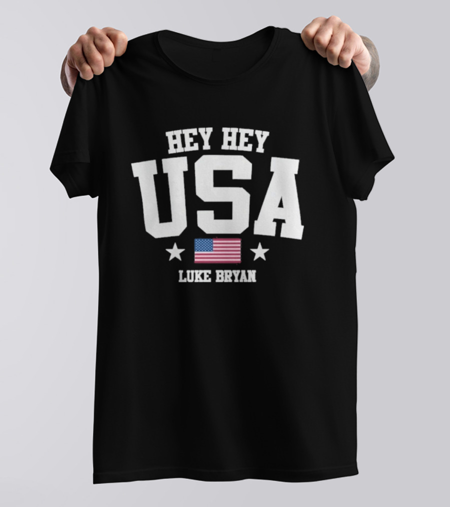 Hey Hey USA Luke Bryan American Flag Stars T-Shirt