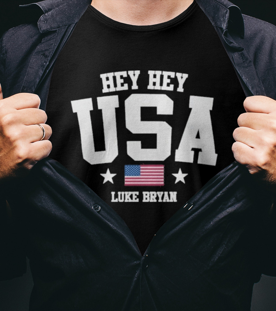 Hey Hey USA Luke Bryan American Flag Stars T-Shirt