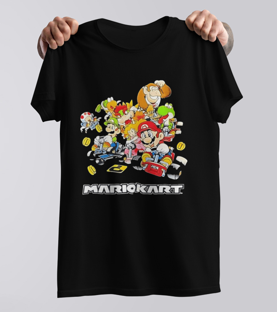 MARIOKART Racing Characters Compilation Black T-Shirt