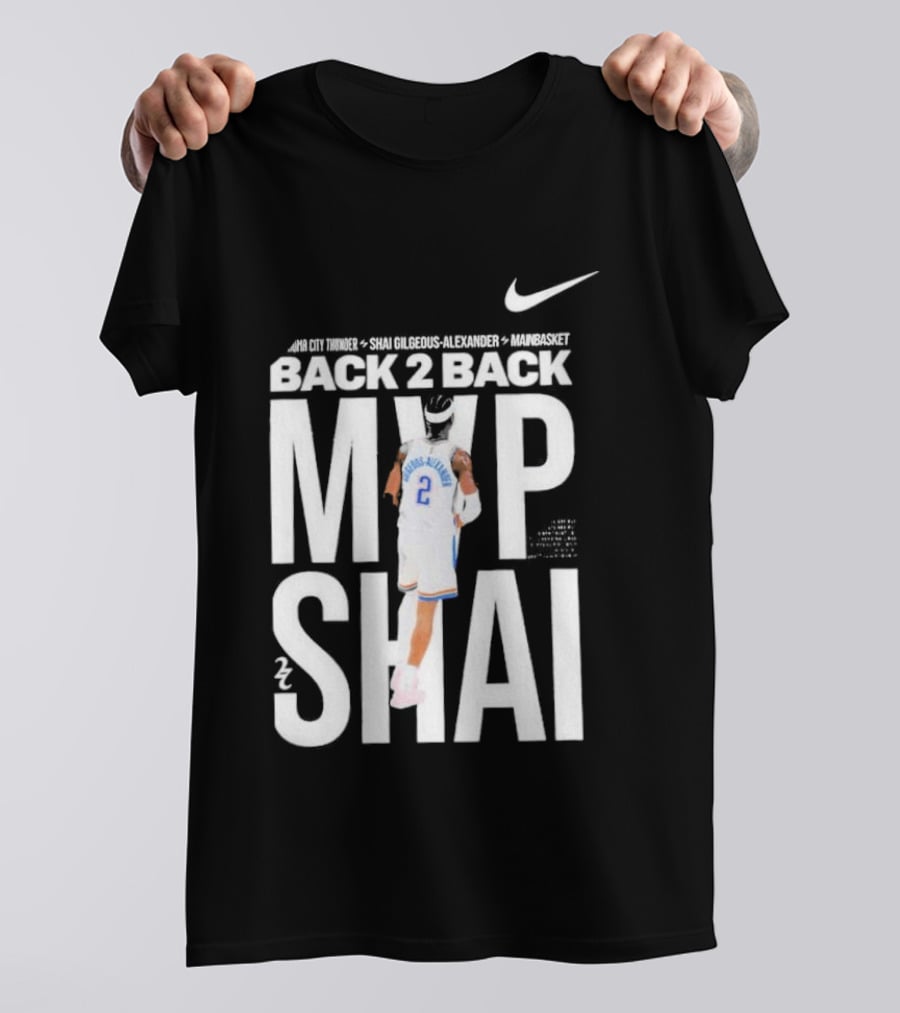 SGA Shai Gilgeous Alexander Back 2 Back MVP OKC Thunder Nike T-Shirt