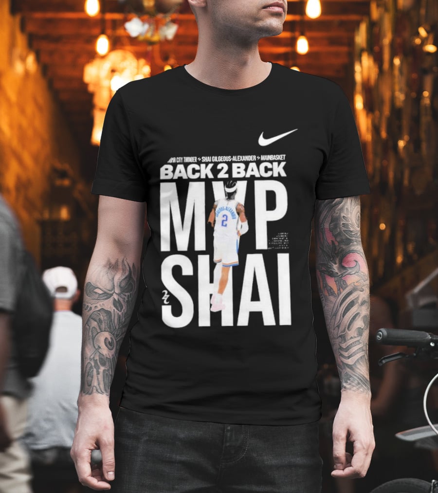 SGA Shai Gilgeous Alexander Back 2 Back MVP OKC Thunder Nike T-Shirt