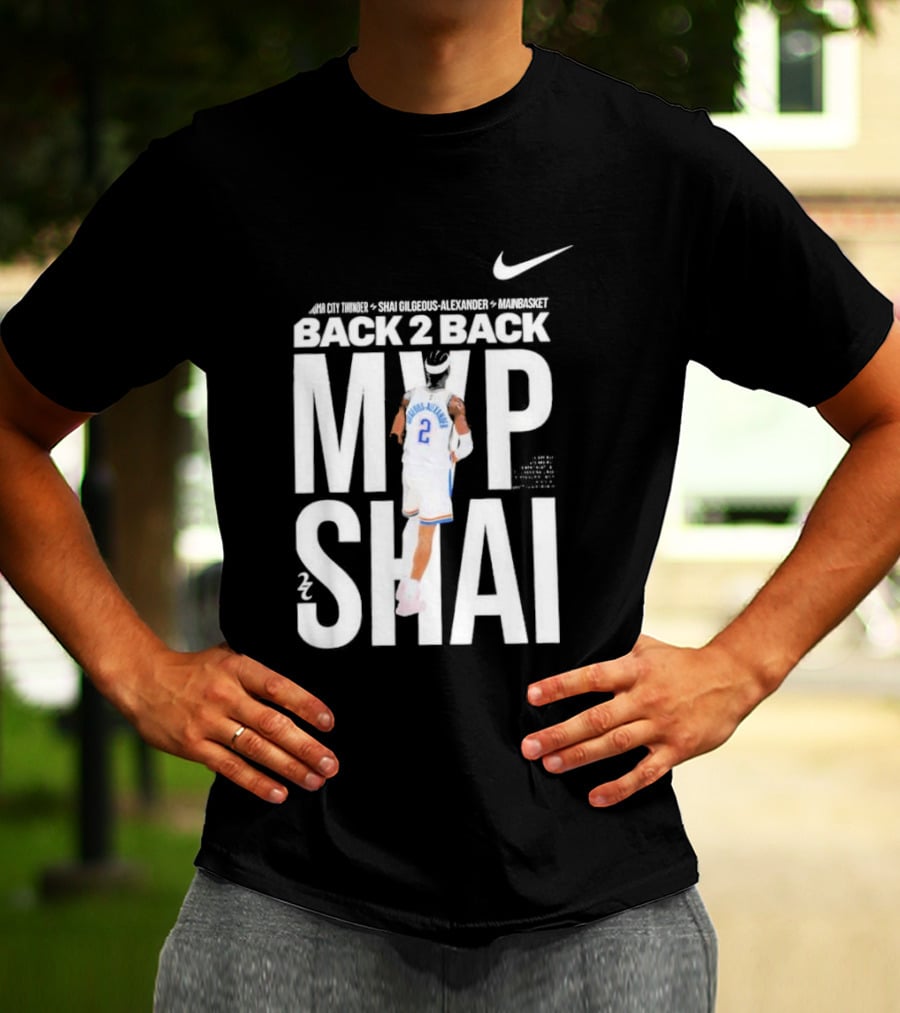 SGA Shai Gilgeous Alexander Back 2 Back MVP OKC Thunder Nike T-Shirt