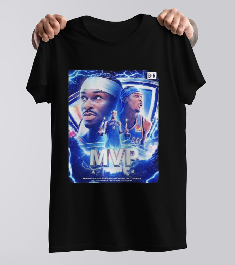 Shai Gilgeous Alexander MVP Thunder 2024 Electrifying Tribute B/R Edition T-Shirt