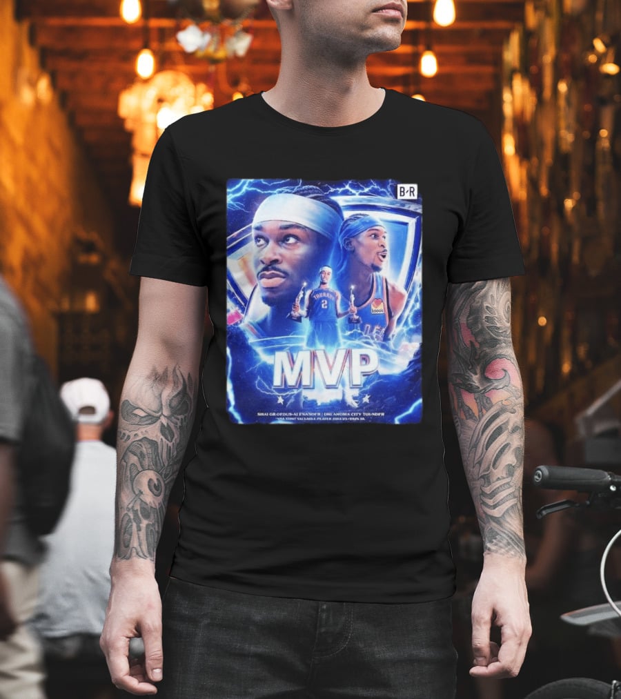 Shai Gilgeous Alexander MVP Thunder 2024 Electrifying Tribute B/R Edition T-Shirt