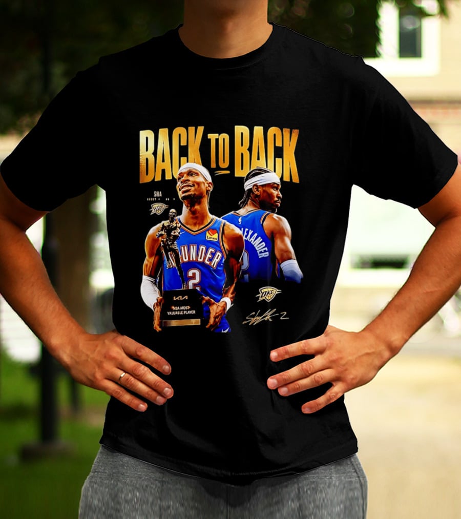 Shai Gilgeous Alexander Back To Back 2026 NBA MVP OKC Thunder SGA 2 T-Shirt