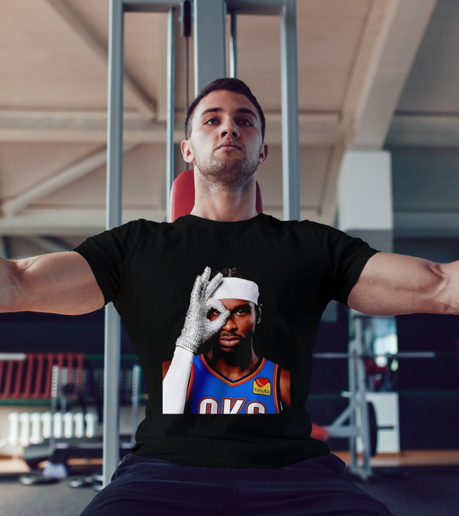 Shai Gilgeous Alexander OKC Thunders Houta Jersey Iceman Glove Gesture T-Shirt