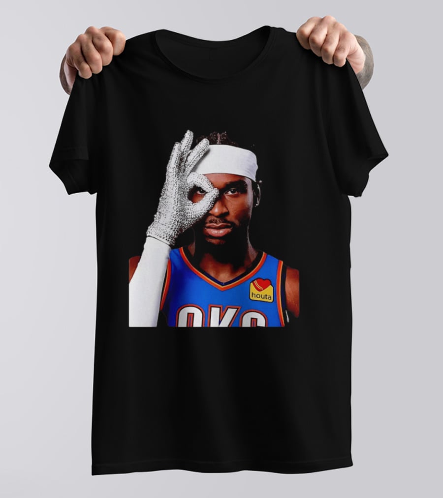 Shai Gilgeous Alexander OKC Thunders Houta Jersey Iceman Glove Gesture T-Shirt