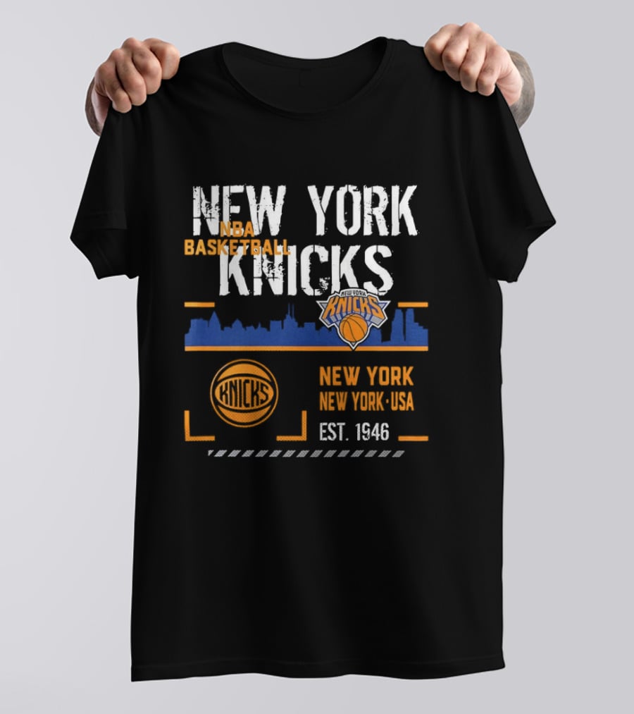New York Knicks NBA Basketball Skyline Est 1946 T-Shirt