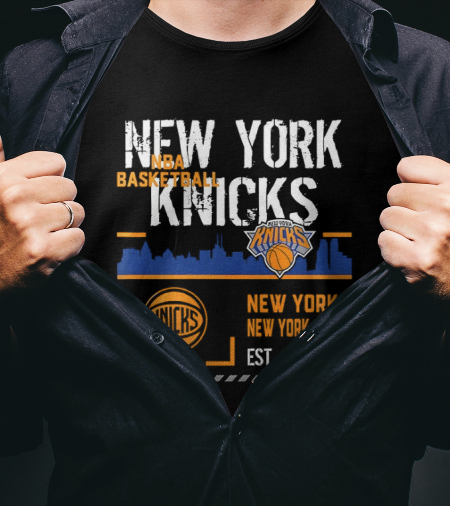 New York Knicks NBA Basketball Skyline Est 1946 T-Shirt