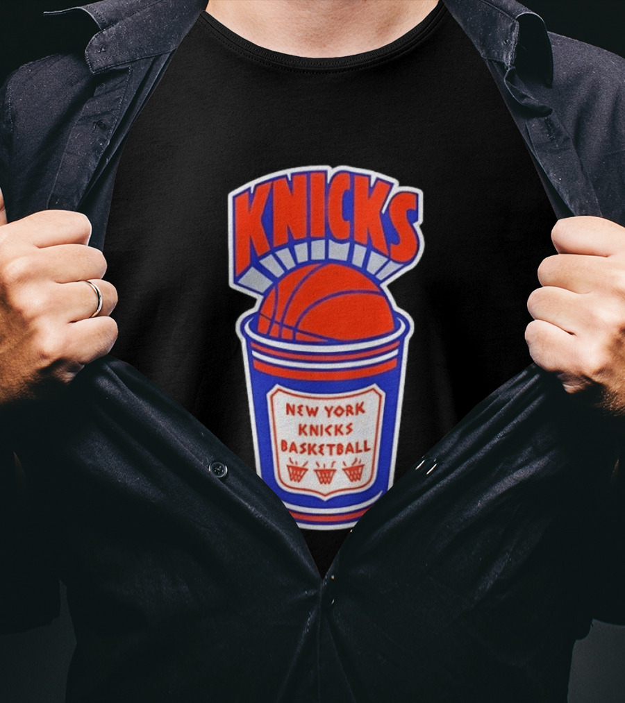New York Knicks Basketball Orange Cup Knicks T-Shirt