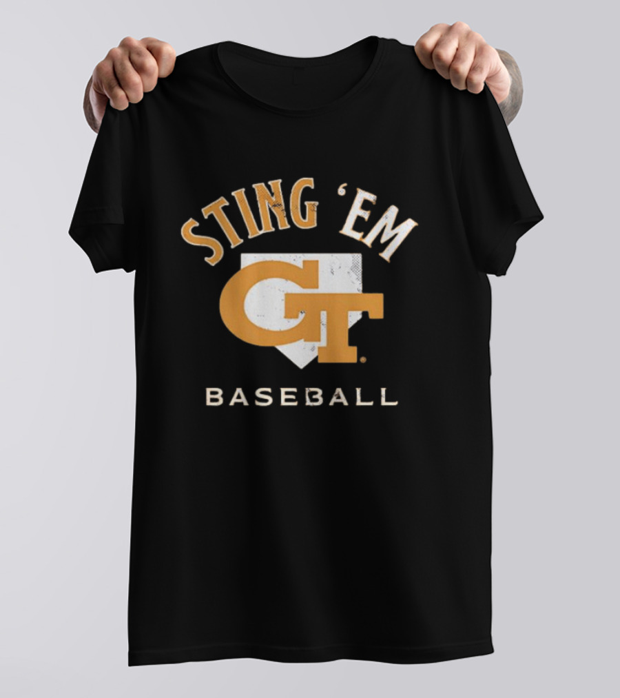 Georgia Tech Yellow Jackets Sting 'Em GT Baseball Home Plate T-Shirt
