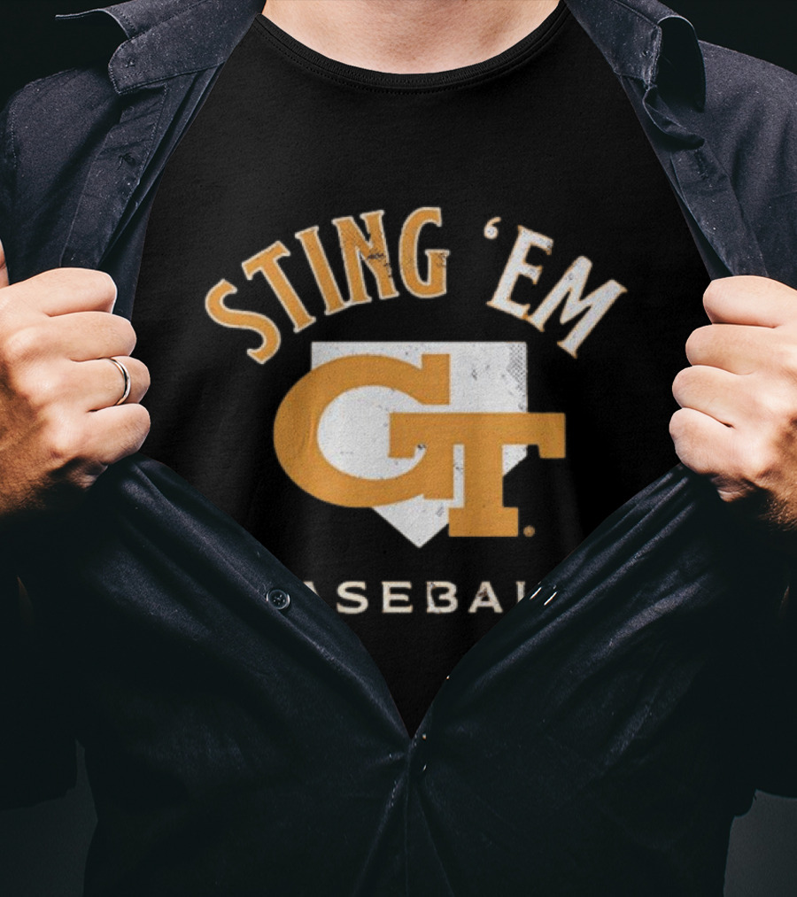 Georgia Tech Yellow Jackets Sting 'Em GT Baseball Home Plate T-Shirt