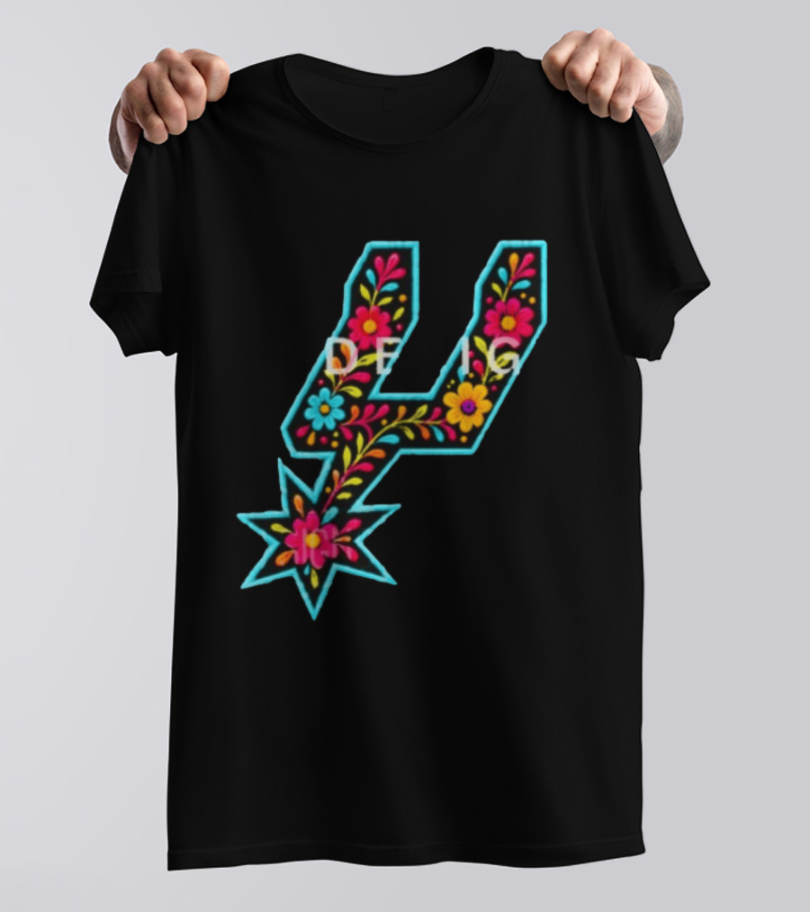 Original Spurs Floral San Antonio Spurs Basketball Nba 2026 Floral Pattern Spurs Logo 2026 T-Shirt