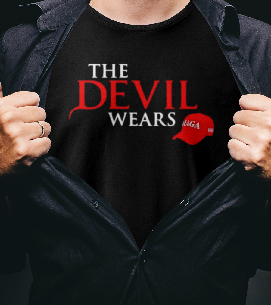 The Devil Wears MAGA Hat Red T-Shirt