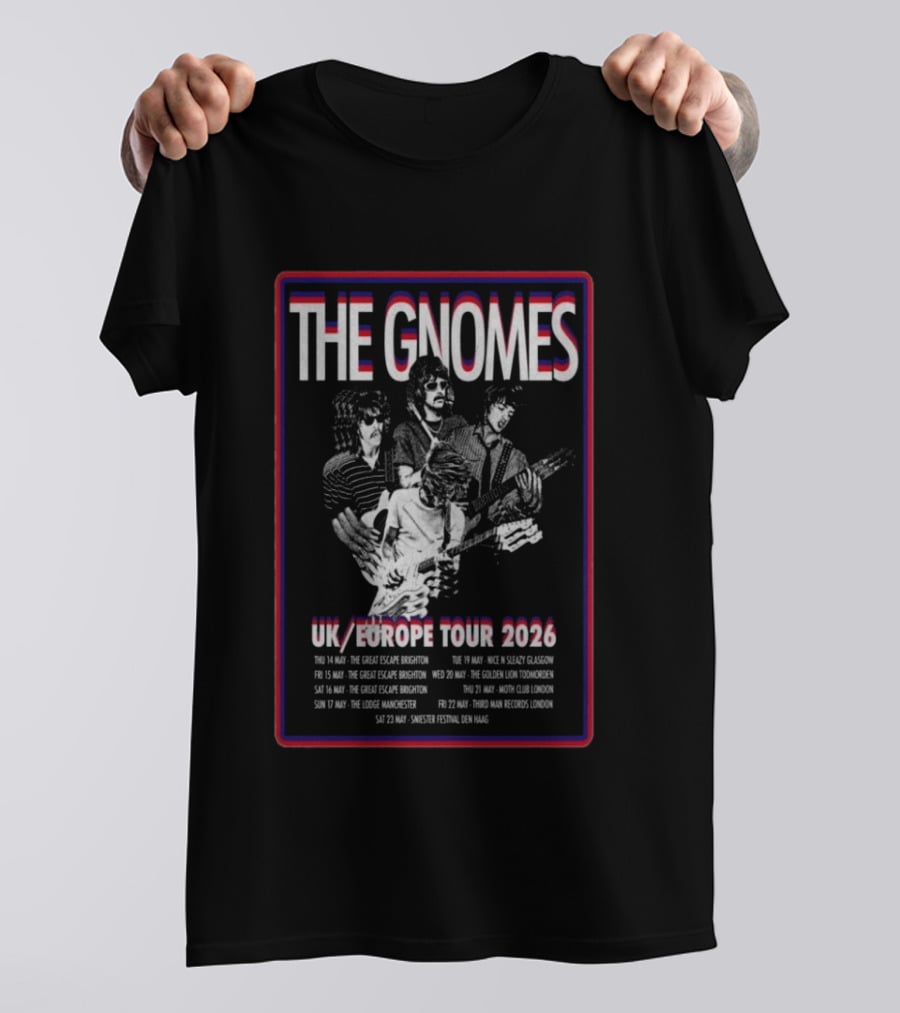 The Gnomes UK Europe Tour 2026 Brighton Manchester Glasgow London T-Shirt