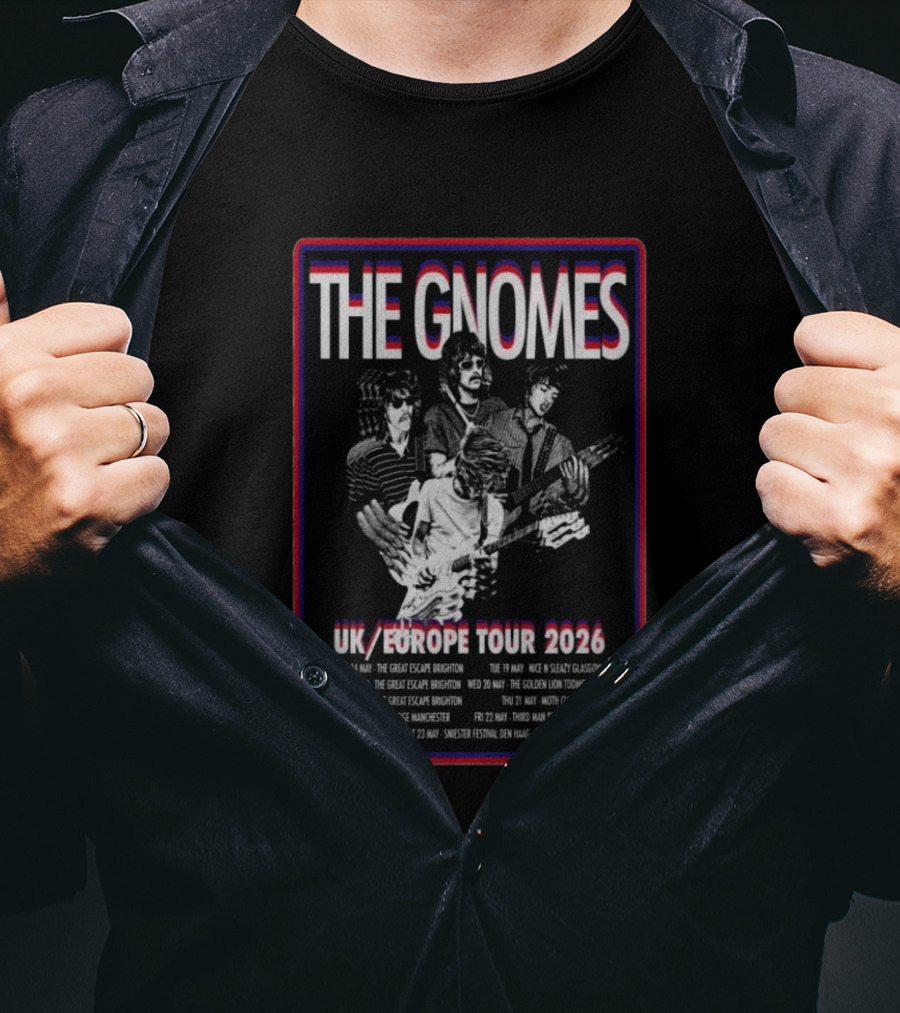 The Gnomes UK Europe Tour 2026 Brighton Manchester Glasgow London T-Shirt