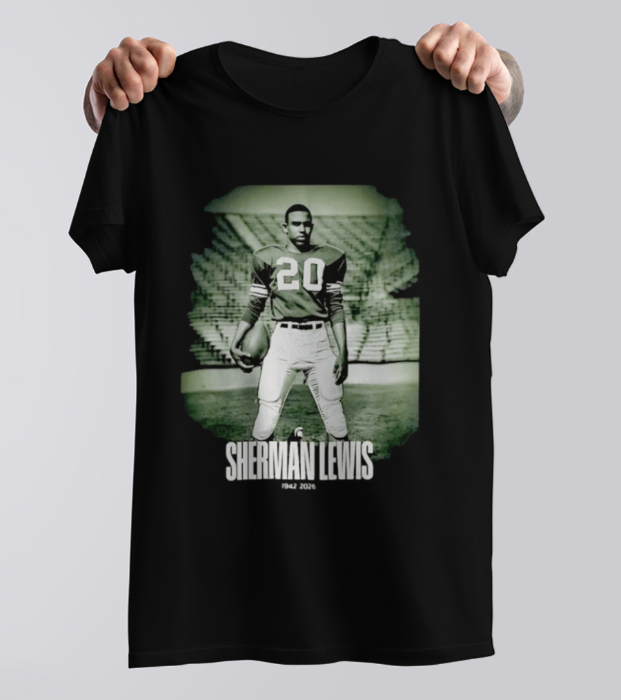 Sherman Lewis 1942 2026 Legendary Number 20 Football T-Shirt