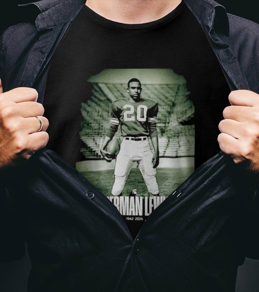 Sherman Lewis 1942 2026 Legendary Number 20 Football T-Shirt