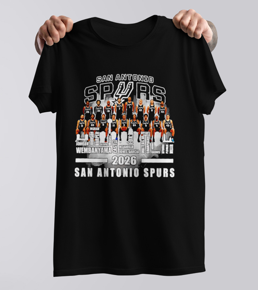 San Antonio Spurs Players 2026 Names Lineup T-Shirt