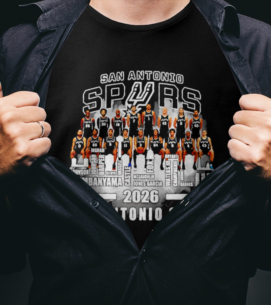 San Antonio Spurs Players 2026 Names Lineup T-Shirt