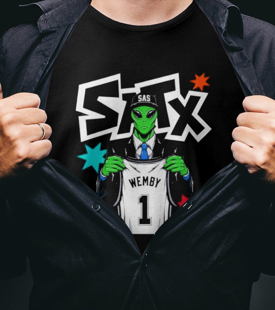 SATX SAS Wemby Alien Holding Wemby 1 Jersey T-Shirt