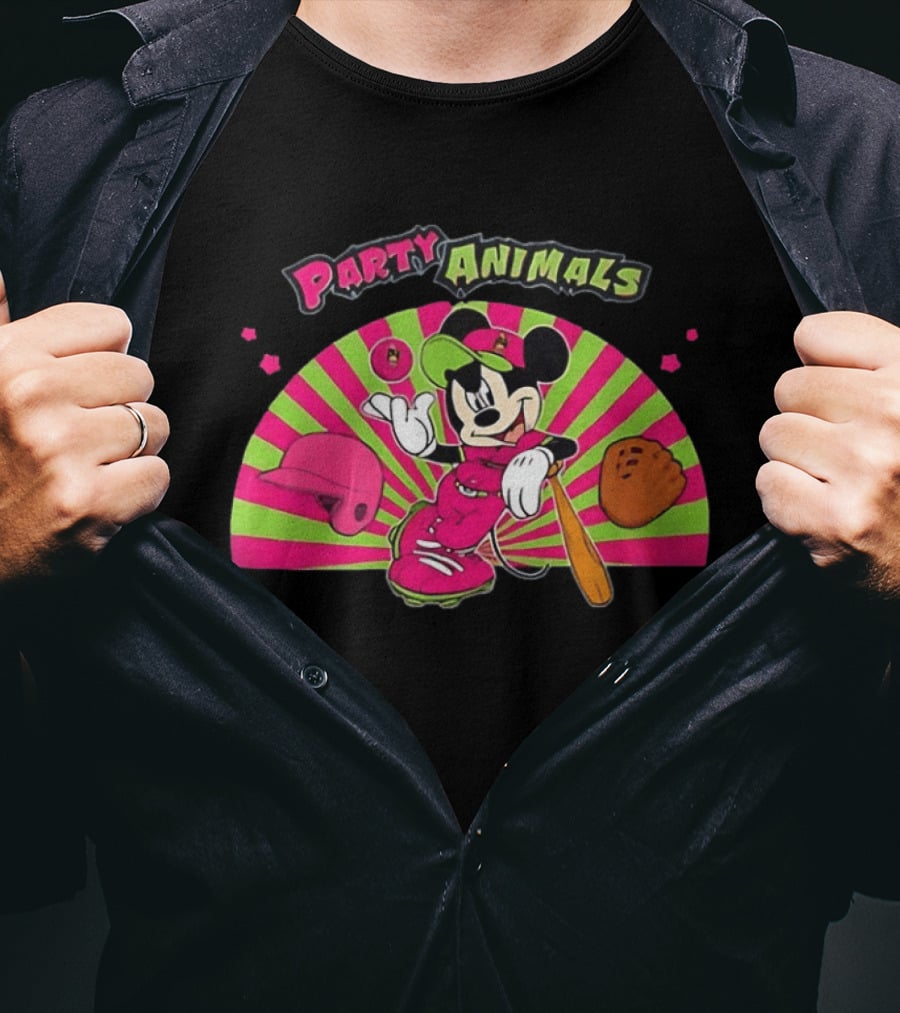 Savannah Party Animals Mickey Mouse Baseball Fun 2026 T-Shirt