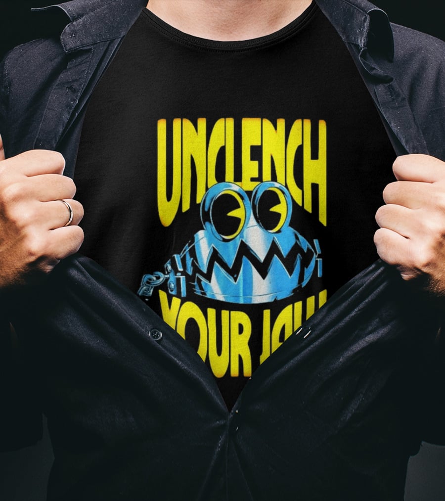 Unclench Your Jaw Blue Metal Trap Cartoon T-Shirt