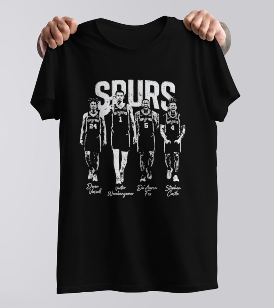 Spurs Victor Wembanyama Devin Vassell De'Aaron Fox Stephon Castle T-Shirt