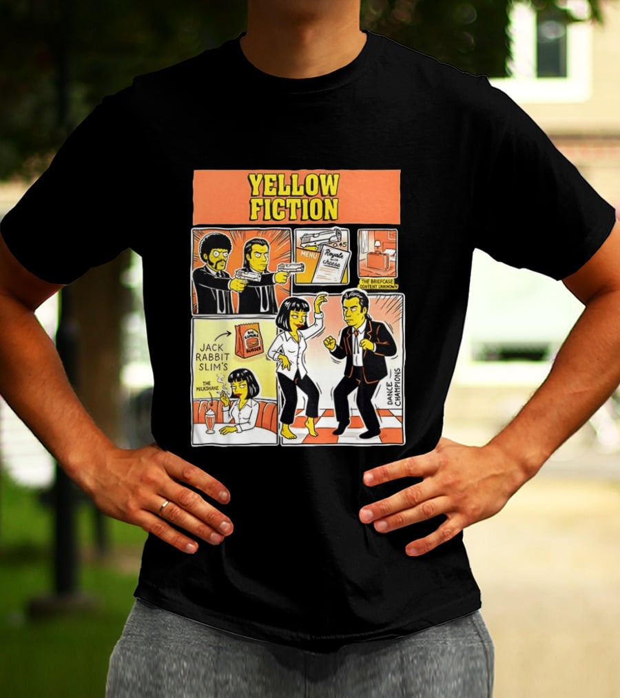 Yellow Fiction Royale Cheese Dance Champions Jack Rabbit Slim's T-Shirt