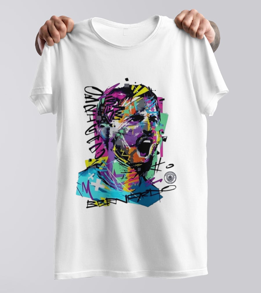 Bernardo Silva Manchester City FC 2026 Dynamic Paint Explosion T-Shirt