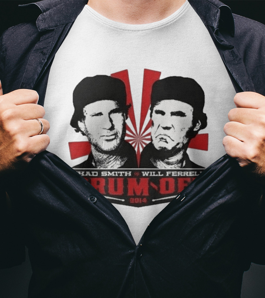 Chad Smith Will Ferrell Drum Off 2014 Event T-Shirt