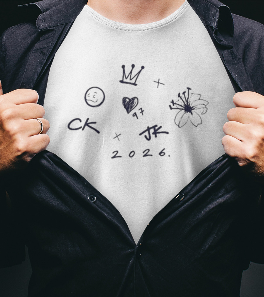 CK Heart JK 2026 Crown Flower Smiley T-Shirt