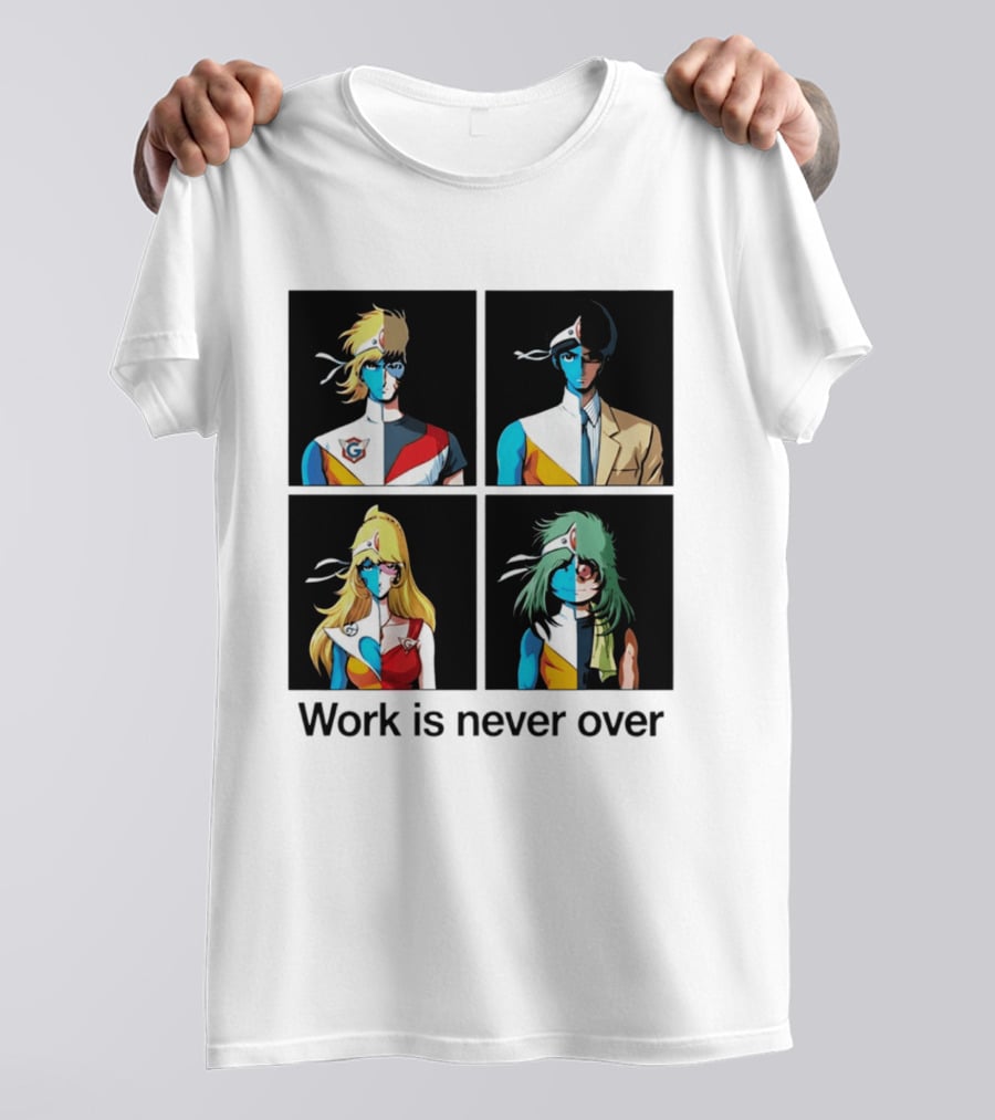 Crescendolls Work Is Never Over Daft Punk Interstella 5555 Characters T-Shirt
