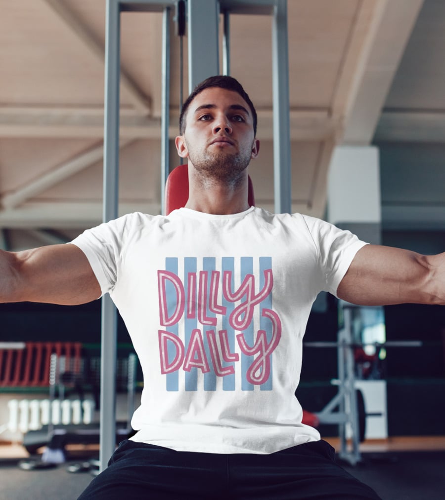 Dilly Dally Babier Pink And Blue Striped Playful T-Shirt