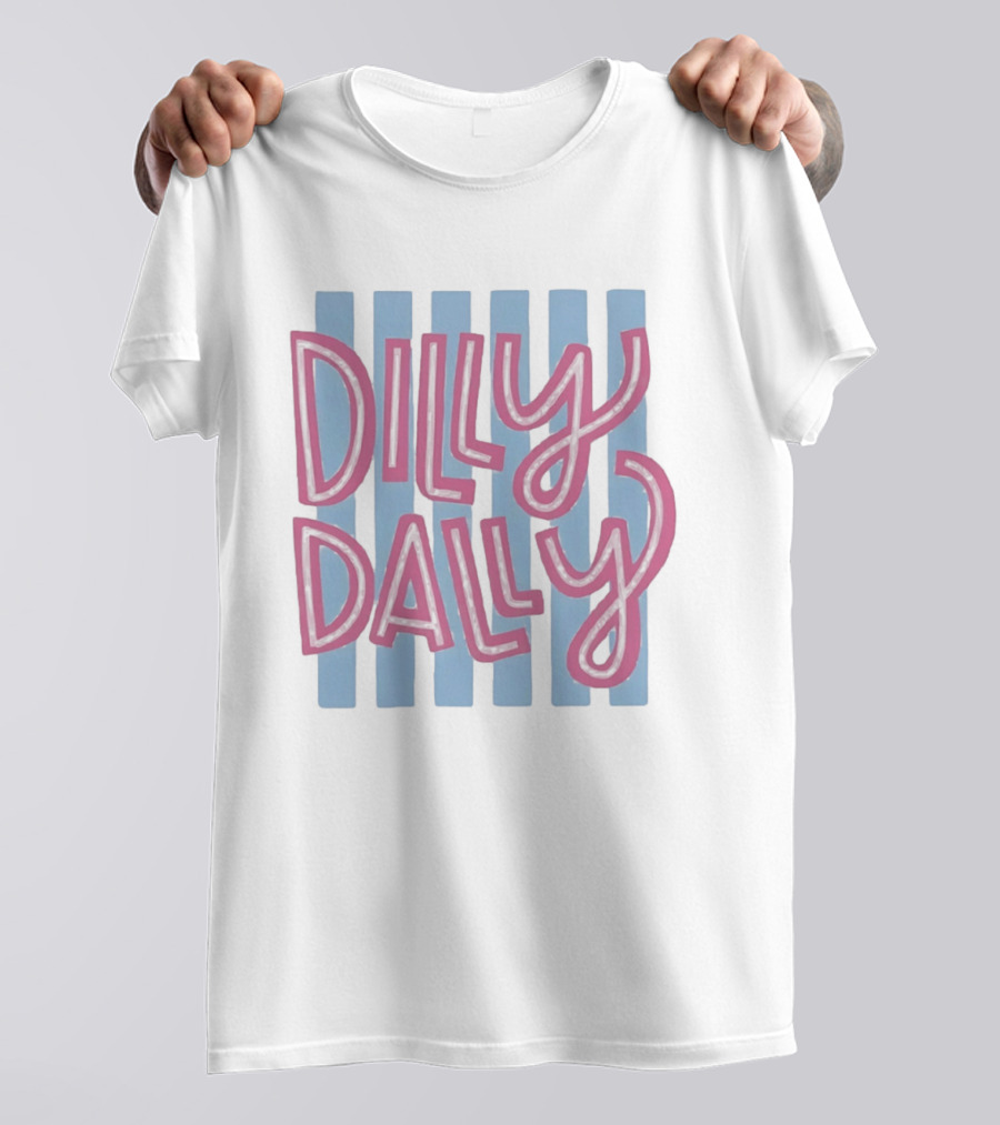 Dilly Dally Babier Pink And Blue Striped Playful T-Shirt