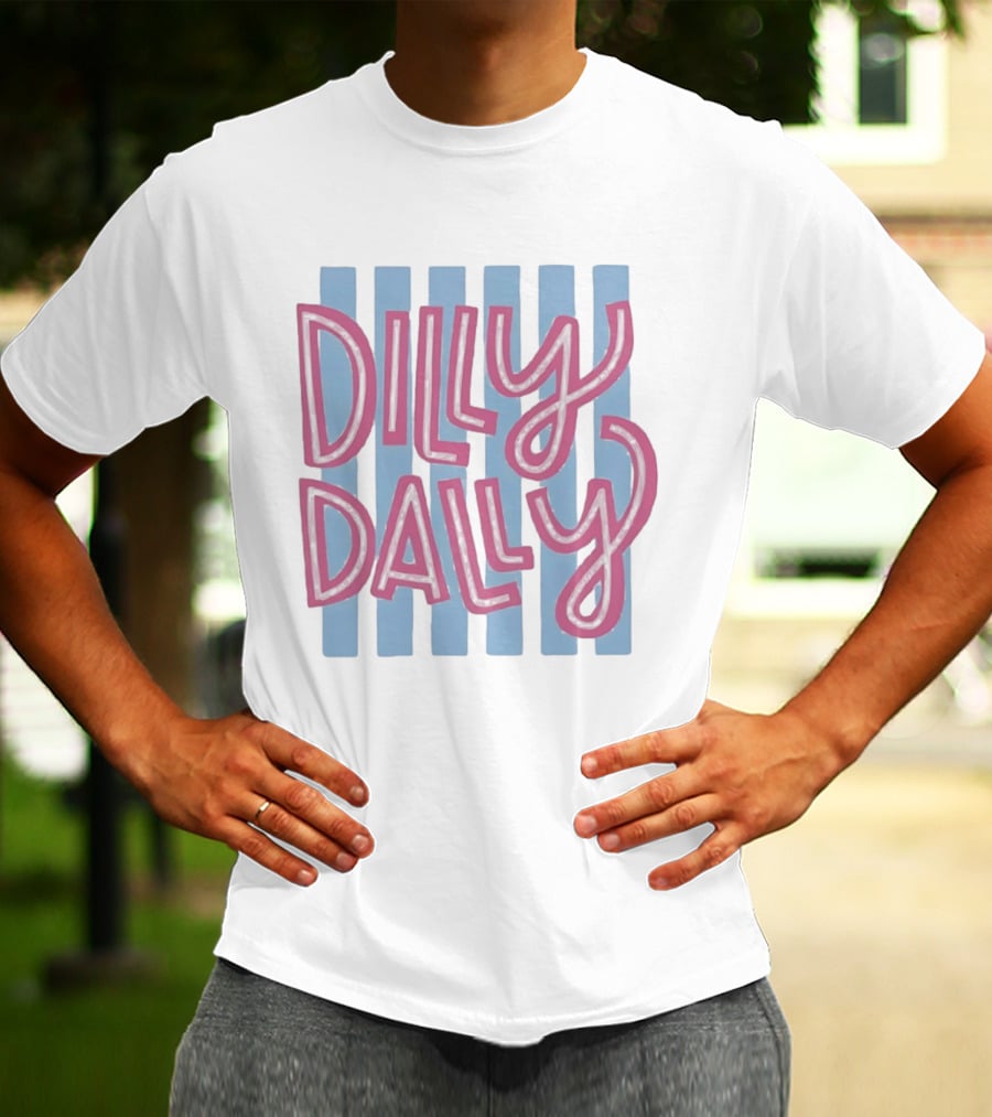 Dilly Dally Babier Pink And Blue Striped Playful T-Shirt