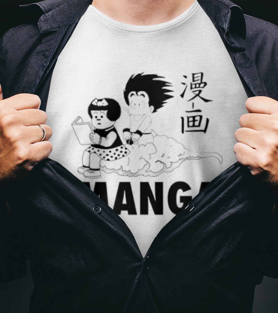 Manga Characters Riding Nimbus Cloud Goku T-Shirt